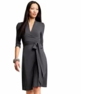 Banana Republic Charcoal Gray Wrap Dress